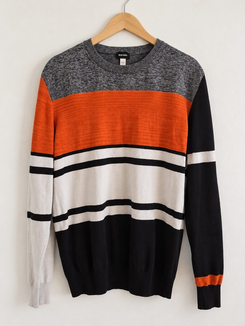 Diesel Black Cotton Blend Stretch Knit Sweater XXL